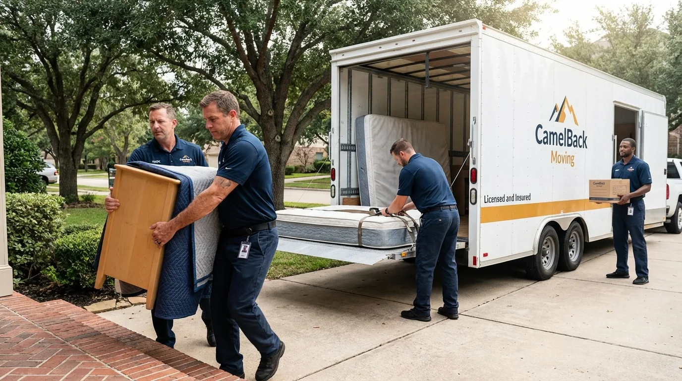 Crew loading residential truck for cross-state move from Ida Grove, IA