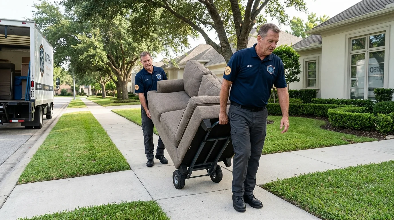 Local residential moving crew loading furniture in Ida Grove, IA