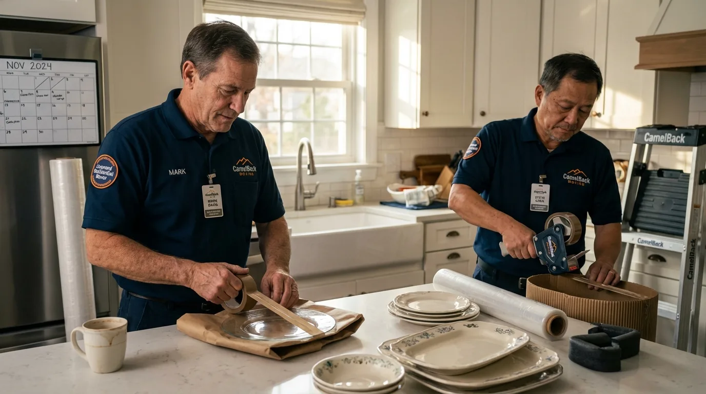 Professional crew packing kitchen dishware in Ida Grove, IA